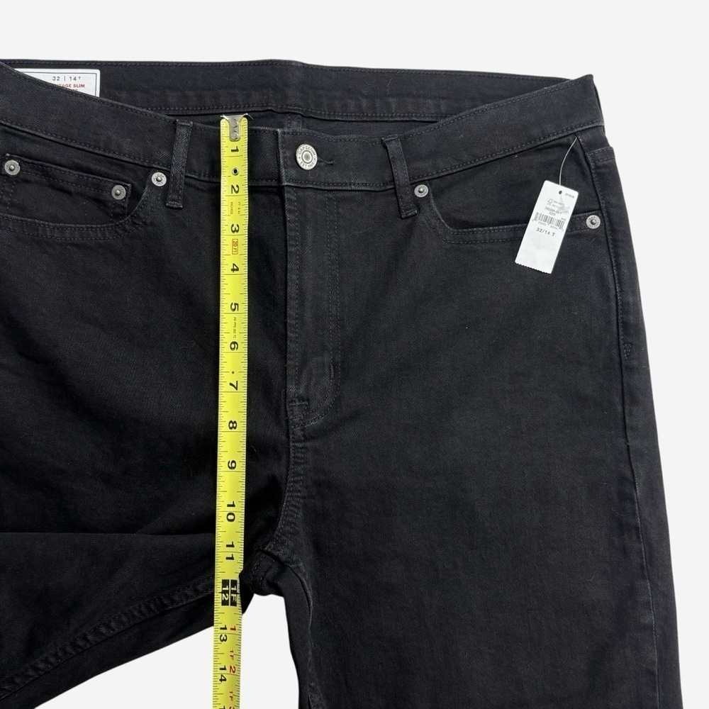 NWT GAP Mid Rise Vintage Slim Jeans • Black Rinse • Raw Hem • Tall 32/14 - Picture 10 of 15